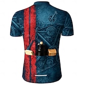 preiswerte Radtrikot Herren-Herren Radtrikot Downhill-Trikot Geometrisch Fahhrad Kurzarm Fahhrad Trikot T-Shirt mit 3 Gesäßtaschen UV-beständig Schnelltrocknend Mit Taschen Frontreißverschluss Sport Blau Schwarz Grün Bekleidung