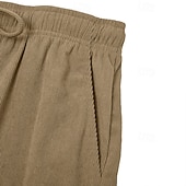 tanie Szorty casualowe-Męskie Szorty Letnie szorty Szorty na co dzień Sztruksowe szorty Ściągana na sznurek Kieszeń Elastyczny pas Równina Komfort Oddychający Krótki Na zewnątrz Urlop Sportowy Codzienny Czarny Jasnozielony