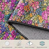 olcso Terítőszőnyegek-virágos szőnyeg színes virágmintás szőnyeg nappaliba, hálószobába, irodába, lakberendezéshez, csúszásmentes, könnyen tisztítható, puha, tartós