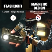 billiga Campingljus &amp;amp; lyktor-LED-campinglampor, uppladdningsbar magnetlampa, 230° rotation, vikbar, vattentät, soldriven utomhuscampinglampa för vandringstält, överlevnad, nattfiske, promenadarbete