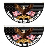 billige 250. jubileum-2 stk. amerikansk 250-årsjubileumsflagg, halvrundt til dekorasjoner, 250-årsjubileumsbanner, patriotisk flagg til uavhengighetsdagen og nasjonale feiringer