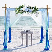 levne Umělé rostliny a zeleň-5 ks umělých stonků listů eukalyptu, svatební imitace jujube &amp;banyánové listy, zeleň, větve, umělé rostliny ve stylu jarního lesa do bytové dekorace vázy