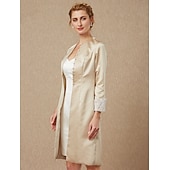 رخيصةأون يلف الأم-كم طويل معاطف / جواكيت دانتيل / ساتان زفاف / حفل / مساء مشد نسائي مع دانتيل / زينة / زر