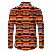 cheap Tops-Retro Vintage 1970s Shirt Aloha Shirt Long Sleeves Hippie Geometric Fancy Dress Men's Masquerade Music Festival Party Daily Wear Adults' Shirt