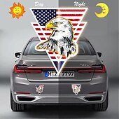  قطعتان من ملصقات السيارة على شكل نسر وعلم أمريكي (يسار) &ملصقات فينيل مقاومة للماء بتصميم علم الولايات المتحدة الأمريكية الوطني ونسر أصلع للسيارات والشاحنات وسيارات الدفع الرباعي والنوافذ والأبواب -