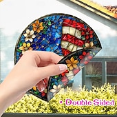  4 stuks 4 juli stickers, onafhankelijkheidsdag botsingswaarschuwing sticker dubbelzijdig gekleurd elektrostatisch raamsticker (verwijderbaar)