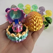 ieftine Paști-Set surpriză cu 10 mini ouă de dragon, dragon de cristal imprimat 3D cu gradient de culoare, figurine drăguțe de pui de dragon, jucării decorative pentru birou, set de cadouri de colecție pentru copii.