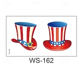  30 ark midlertidige tatoveringer med 4. juli-motiv for barn og voksne, patriotiske tatoveringsklistremerker med USA-flagg til uavhengighetsdagens dekorasjoner og festgaver, vanntett kroppskunst med