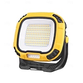 economico Luci e lanterne da campeggio-Lampada da lavoro a LED ricaricabile da 3300 lumen, 18 modalità di illuminazione, base magnetica, ingresso USB-C, gialla, materiale ABS, portatile, ampie applicazioni