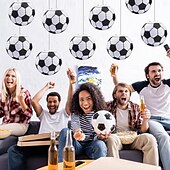 halpa Maailman jalkapallo-ottelu 2026-10-osainen jalkapallopaperilyhtyjuhlakoristeet, vuoden 2026 jalkapallo-ottelun teema, sisätiloissa roikkuva pöydän keskipiste, syntymäpäiväjuhlien koristeet