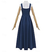 cheap Dresses-Vintage Medieval Renaissance Long Length Dress Fairy Lace up A-Line Fancy Dress Women's Fantasy Halloween Carnival Masquerade Renaissance Fair LARP Retro Theme Party Adults Dress