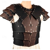 baratos Armadura-Retro Vintage Medieval Renascentista Armas e Armaduras Armadura de Ombro Cavalheiro Ranger Fantasia Homens Dia Das Bruxas Carnaval feira renascentista LARP Adulto Colete Armadura de Ombro
