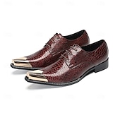 voordelige Klassieke Dress Schoenen-Echte leren bordeauxrode geklede schoenen met slangenprint voor heren, formele Oxford-schoenen voor bruiloften, luxe schoenen voor de bruidegom en bruiloftsgasten