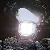economico Luci e lanterne da campeggio-Lampada da lavoro a LED ricaricabile da 3300 lumen, 18 modalità di illuminazione, base magnetica, ingresso USB-C, gialla, materiale ABS, portatile, ampie applicazioni