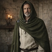 お買い得  ケープとマント-レトリ／ヴィンテージ 中世 ルネッサンス ケープ ナイト Ranger 仮装 男性用 ハロウィーン カーニバル パーティー ルネッサンスフェア レトロテーマパーティー 大人 クローク オールシーズン