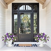 halpa Tekokukat-2 kpl keinotekoisia feikkikukkia ulkokoristeluun, kevään tekopetunia-silkkikukka, UV-suojattu, haalistumaton kukka, kotiin, ulkopuutarhaan, parvekkeelle, pihalle, kuistille, realistinen sisäsisustus