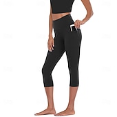 preiswerte Einfarbige Leggings-Damen Leggings Urlaub Mode Streetwear Wadenlang Hohe Taille Einfach Elastischer Bund Bequem Komfort Weich Hohe Elastizität Innen Yoga Dunkelgrau Wein Marinenblau Schwarz Frühling Herbst Lässiger
