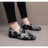 economico Mocassini-mocassini da uomo in similpelle con stampa mucca, alla moda e comodi, perfetti per occasioni semi-formali e uscite informali