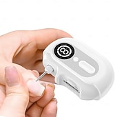 Недорогие Личный уход и здоровье-Электрическая пилочка для ногтей 4-в-1 с аккумулятором и светодиодной подсветкой, питанием от USB, обеспечивает салонное качество, имеет 2 скорости и подходит для женщин, мужчин, взрослых и пожилых