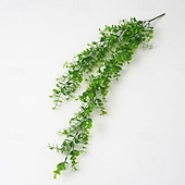 رخيصةأون نباتات صناعية وخضرة-مجموعة من 4 نباتات كرمة صناعية معلقة، أوراق بلاستيكية، إكليل من أوراق السرخس الصناعية، نباتات خضراء صناعية للمنزل والحديقة وتزيين الجدران الداخلية والخارجية