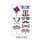  10/20 feuilles d'autocollants de tatouage pour la fête de l'indépendance américaine en stock. Vente en gros d'autocollants de tatouage décoratifs pour le maquillage du visage et la célébration du