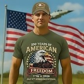  250th Anniversary for USA T-shirt & Baseball Cap Set - USA Flag Eagle Graphic Tee 1776-2026 Patriotic for Men Adults for Independence Day