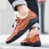 Χαμηλού Κόστους Καθημερινά Sneakers-Ανδρικά παπούτσια πεζοπορίας από τεχνητό δέρμα, αναπνεύσιμο σχέδιο για ενεργό τρόπο ζωής, ιδανικά για υπαίθριες περιπέτειες