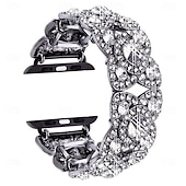 cheap Apple Watch Bands-Jewelry Bracelet Compatible with Apple Watch band 38mm 40mm 41mm 42mm 44mm 45mm 49mm Glitter Bling Diamond Stainless Steel Strap Replacement Wristband for iwatch Ultra 3 2 Series 11 10 9 8 7 SE 6 5 4