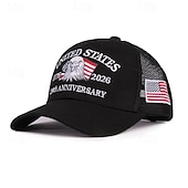abordables 250 Aniversario de los EE. UU.-Gorra de malla con bordado del 250.º aniversario de EE. UU., gorra vintage de béisbol de Estados Unidos, gorra con águila patriótica del 250.º aniversario.