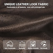 رخيصةأون غطاء كرسي-غطاء عثماني من جلد البولي يوريثان المقاوم للماء، أغطية كراسي مربعة صغيرة/كبيرة قابلة للتمدد، أغطية عثمانية مستطيلة الشكل بقاعدة مطاطية مانعة للانزلاق لمساند القدمين