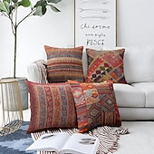 abordables style bohème-Kilim – housse de coussin géométrique double face, taie d'oreiller carrée décorative douce, pour chambre à coucher, salon, canapé, chaise, 1 pièce