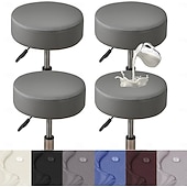  4 coprisgabelli da bar elasticizzati e impermeabili in PU, coprisgabelli rotondi in pelle con elastico.