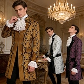 preiswerte Oberbekleidung-Rokoko Mittelalterlich Renaissance Mantel Ausgefallene Kostüme Halskrause langarm Edelmann Königliche Kleidung Kostüm Herren Fantasie Halloween Karneval Leistung LARP Renaissance-Messe Erwachsene