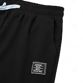 billige Rett ben-Herre Vaffelstruktur Joggebukser Bukser Posete bukser Joggebukse med rett ben Snorer Elastisk midje Helfarge Komfort Full lengde utendørs Avslappet Daglig Mote Klassisk Stil Svart Hvit Elastisk