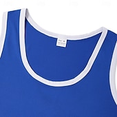 baratos Tops de ginásio-Homens Malha Íntima Colete Camiseta Interior camisa sem manga Sem Manga Decote U Scoop pescoço Verão Côr Sólida Tecido Moda Esportivo Clássico Bloco de cor Casual Ginásio Rua Preto Branco Vermelho