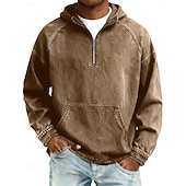 economico magliette di base-softfade™ camicia di jeans da uomo, lavaggio acido, maglietta, top a maniche lunghe con cappuccio, primavera autunno, tinta unita, vintage streetwear, casual, stile vintage, con cappuccio, casual, casa, strada, azzurro chiaro, nero top