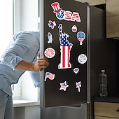  magnetiske kjøleskapsklistremerker for amerikanske uavhengighetsdager, bilklistremerker, feriedekorasjon, tegneserie, vanntette magnetiske klistremerker