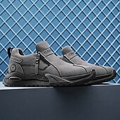 cheap Slip-On Casual Shoes-Men's Khaki and Black Slip-On Sneakers with Side Zipper, Lightweight Athletic Casual Shoes for Daily Walking, Travel and Outdoor Activities