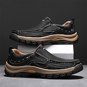 economico Scarpe Casual Slip-On-scarpe da trekking resistenti da uomo in similpelle, marroni, perfette per avventure all'aria aperta e viaggi informali