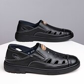 economico Sandali casual-sandali da uomo marroni senza lacci, tomaia traspirante con design casual, comodi per avventure all'aria aperta, abbigliamento casual e attività estive