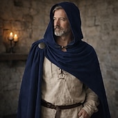 お買い得  ケープとマント-レトリ／ヴィンテージ 中世 ルネッサンス ケープ ナイト Ranger 仮装 男性用 ハロウィーン カーニバル パーティー ルネッサンスフェア レトロテーマパーティー 大人 クローク オールシーズン