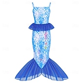  sereia Princesa sereia Vestidos Fantasia de festa temática Fantasias for Para Meninas Crianças Carnaval Baile de Máscaras Festa Feriado