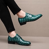 abordables Chaussures Derby-Chaussures habillées pour hommes en similicuir orange à motif crocodile – chaussures de ville et de mariage pour messieurs modernes