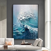 cheap Landscape Paintings-Handmade Oil Painting Hand Painted Vertical Abstract Landscape Modern Rolled Canvas (No Frame)