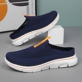 voordelige Herenklompen &amp; instappers-Marineblauwe instapsneakers van mesh voor heren – lichtgewicht, ademende wandelschoenen voor dagelijks gebruik.