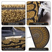 billige Dørmatter-Halvrund inngangsmatte sklisikker smussavvisende, lett å rengjøre gummimatte til hjemmebruk døråpningsmatte