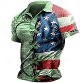 levne Patriotických 250 Polos-4. července 2026 250. Pánské Americká vlajka veteráni Polokošile Golfová košile Krátký rukáv Polo tričko Košile s límečkem Na běžné nošení Streetwear Oblečení na dovolenou Párty oblečení 3D tisk