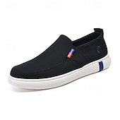 economico Scarpe Casual Slip-On-scarpe slip-on da uomo in tela, comode e traspiranti, perfette per le vacanze al mare e per l'abbigliamento da resort
