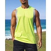 お買い得  ランニングTシャツとタンクトップ-男性用 カラーブロック ワークアウトタンクトップ ランニングタンクトップ スポーツトップ 夏 パッチワーク ノースリーブ 速乾性 吸汗性 高通気性 ジムトレーニング ウォーキング ジョギング スカイブルー ダークグレイ ライトグレー スポーツウェア アクティブウェア