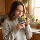 preiswerte Becher &amp; Tassen-Van Gogh Sternennacht 3D-Harzbecher, handbemalte Kaffeetasse, kunstvoll gestalteter Teebecher mit Reliefprägung, künstlerisches Geschenk für Kunstliebhaber, Zuhause &amp;Bürogestaltung